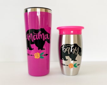 mother and daughter matching cups