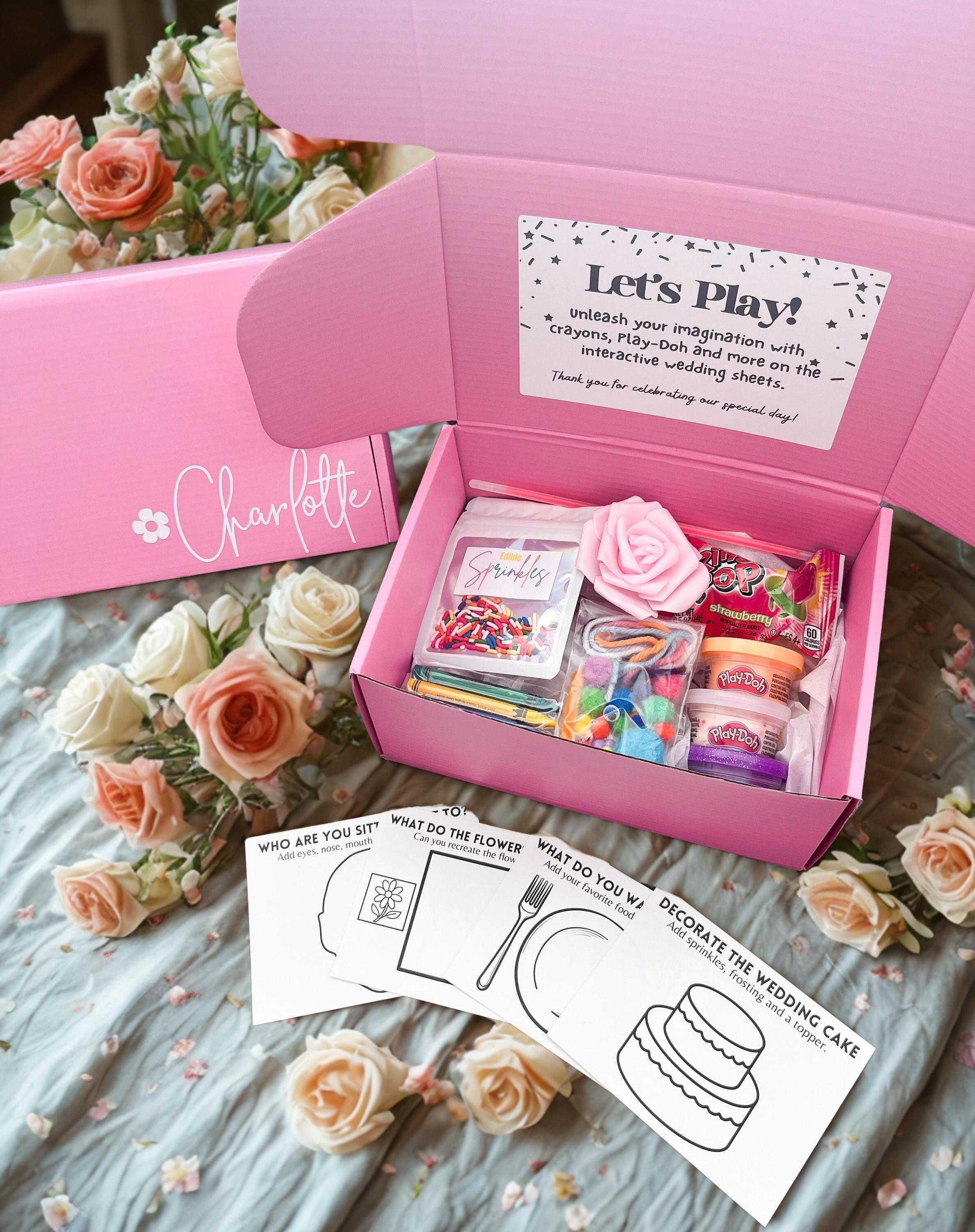 Wedding Day Kids Activity Box - Flower Girl Thank You Gift - Wedding Reception Kids - Wedding Kids Table - Flower Girl Wedding Favors