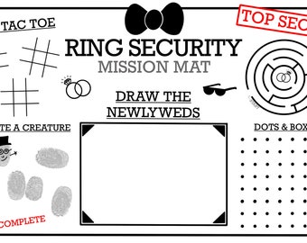 Digital Kids Wedding Activity Mat - Wedding Download Kids - Ring Security Gift - Ring Security Activity Mat - Wedding Coloring