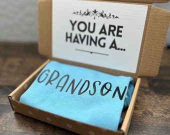 Gender Reveal Grandparents - Grandson Onesie®  - Boy Gender Reveal - Boy Announcement - Gender Reveal Boy - Gender Reveal Ideas