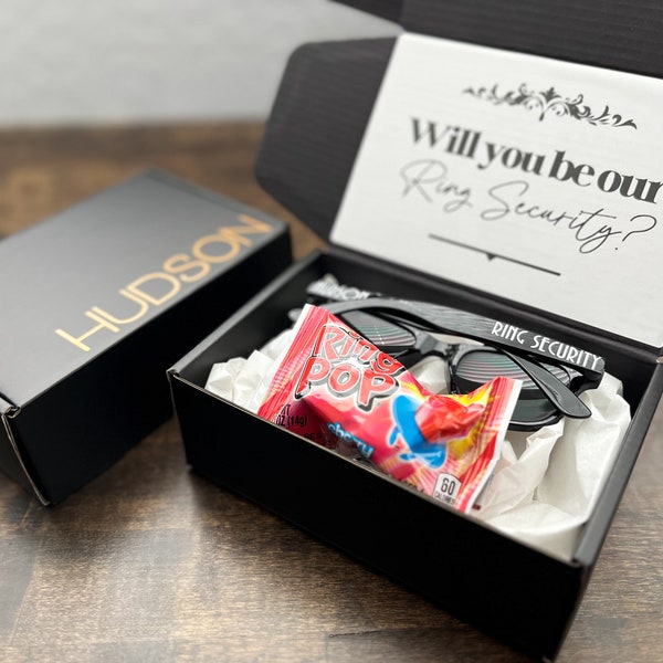 Small Ring Security Box - Ring Bearer Box - Ring Security Proposal - Ring Security Gift Set - Ring Bearer - Ring Security Glasses