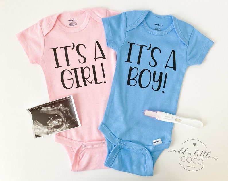 Gender Reveal Onesies Gender Reveal Party Decorations Etsy
