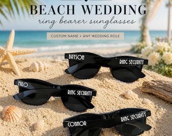 Beach Wedding Ring Bearer Sunglasses, Personalized Kids Sunglasses, Destination Wedding Gift, Ring Bearer Proposal, Wedding Party Favor