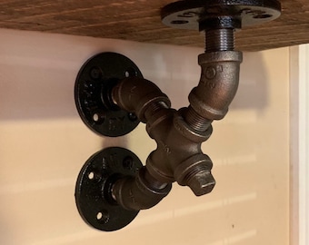 Soportes de pared industrial estante de hierro pipa Steampunk Hampton Diseño industrial