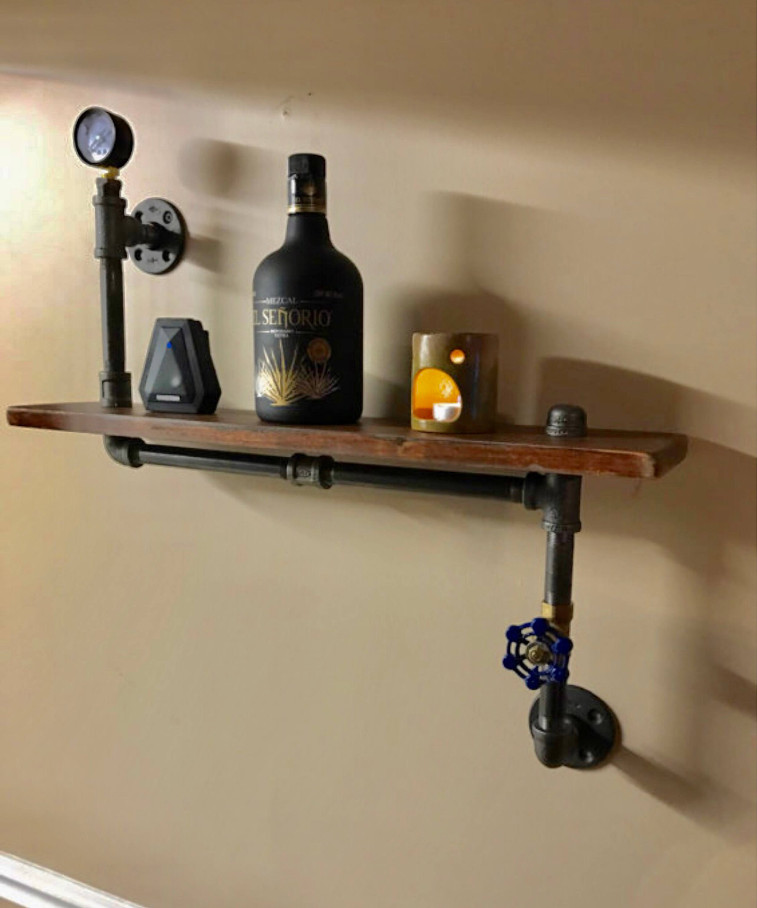 Steampunk Inspired Shelf Made From Reclaimed Wood and Etsy