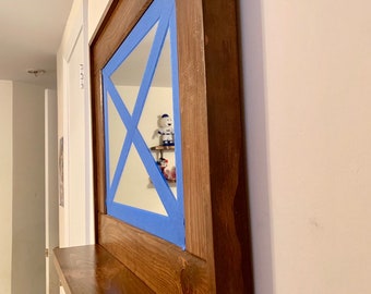 Custom Bathroom Mirror with Shelf 24 x 30 barnwood / Rustic / Reclaimed Wood