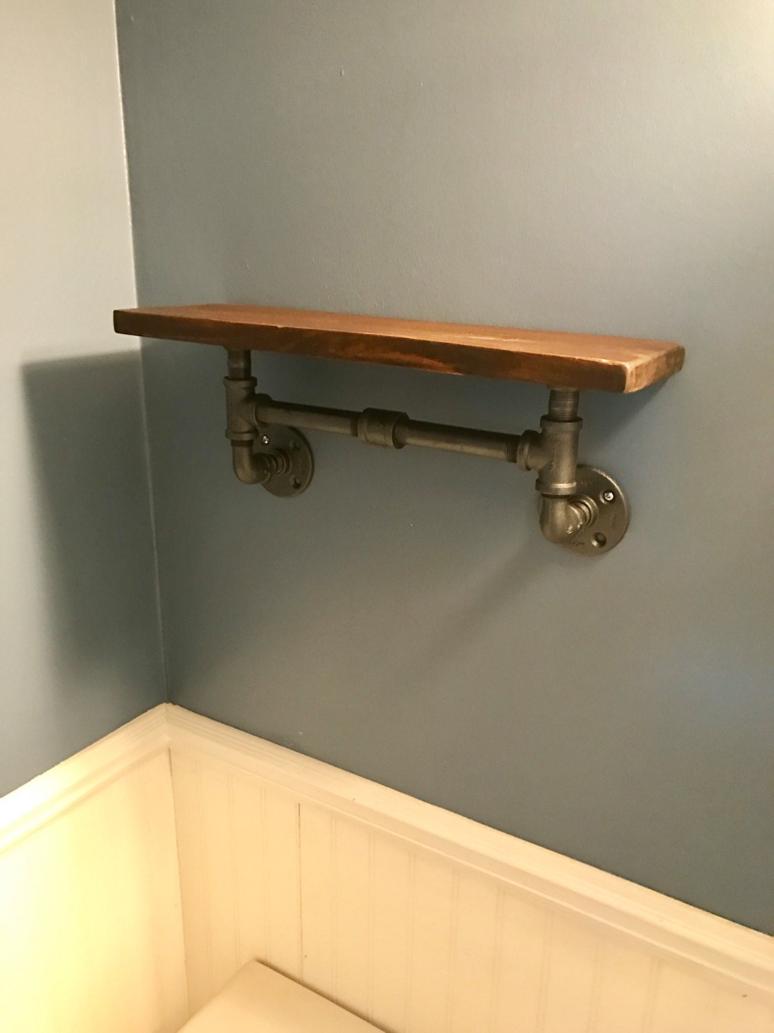 Bathroom Shelf With Towel Bar Made From Reclaimed Wood and Etsy