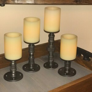 Candle Holders / Candelabra made from Industrial Pipe Industrial Chic Steampunk rustic farmhouse decor image 2