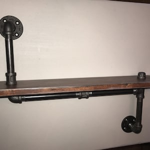 Steampunk Shelf made from Reclaimed Wood and Industrial Pipe Industrial shabby chic Hampton Industrial Design