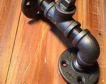 Par de soportes de estante de tubo industrial rústico único con colores personalizados Industrial Chic Steampunk inspirado Hampton decoración de diseño industrial