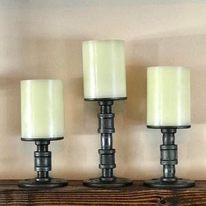 Candle Holders / Candelabra made from Industrial Pipe Industrial Chic Steampunk rustic farmhouse decor image 3