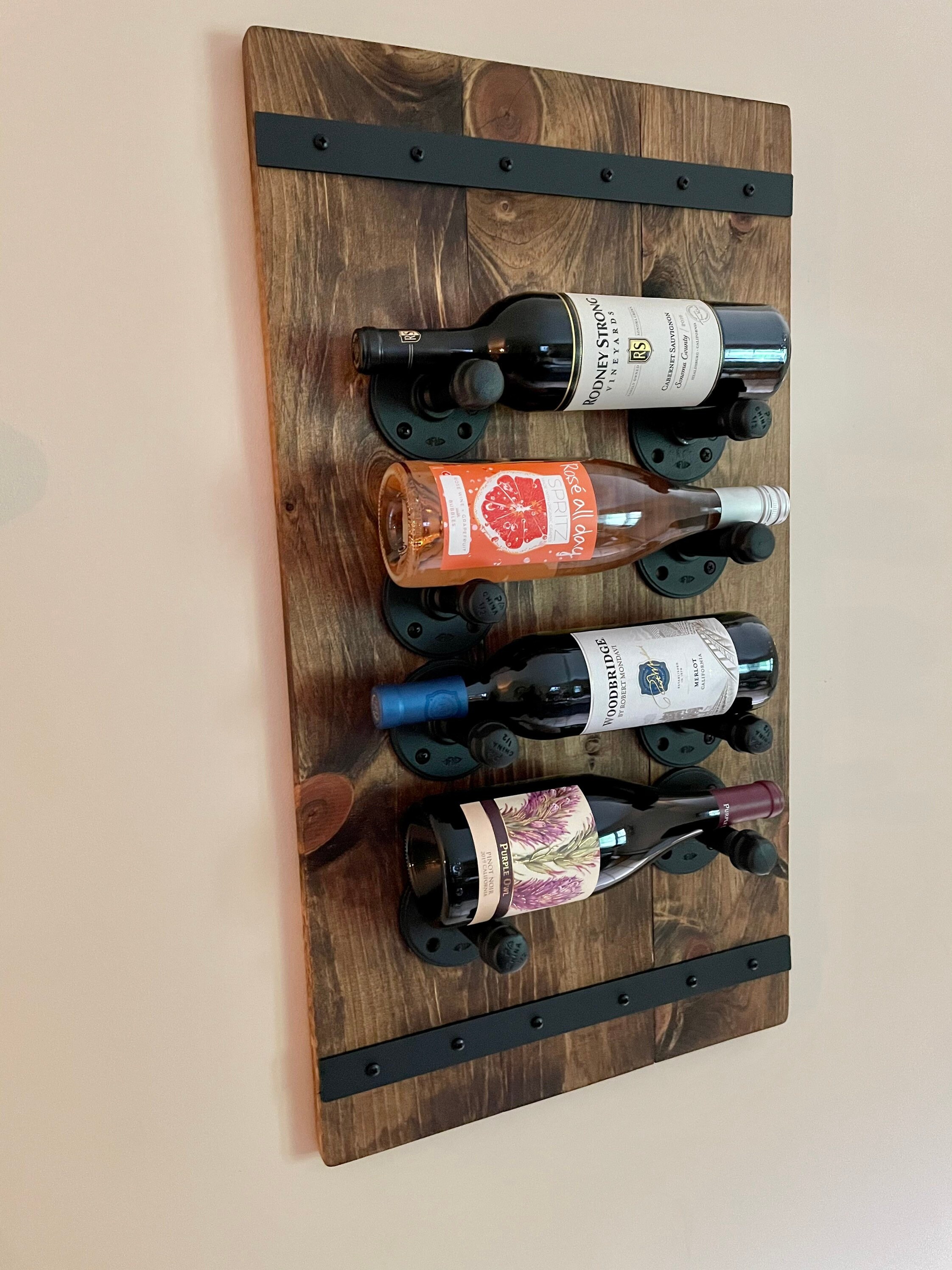 Custom Wine Rack, Reclaimed Pallet Wood and Industrial Pipe, Bar ...