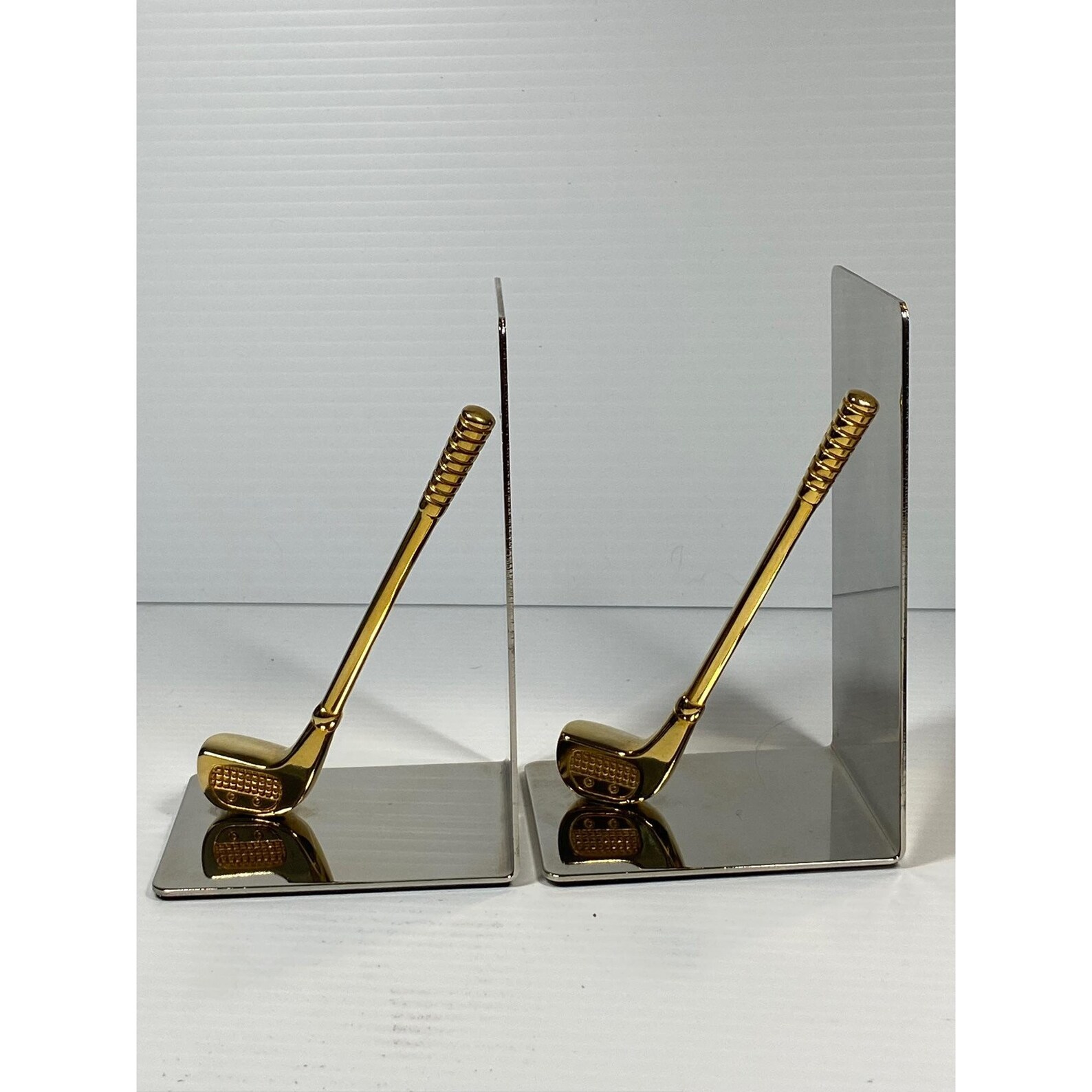 Golf Club Bookends Vintage Brass Etsy