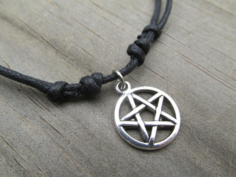 Pentagram anklet ankle bracelet vegan anklet charm anklet grunge anklet boho anklet hippie anklet beach anklet gift witchcraft gift.