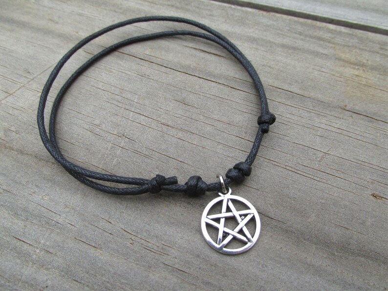 Pentagram anklet ankle bracelet vegan anklet charm anklet grunge anklet boho anklet hippie anklet beach anklet gift witchcraft gift.