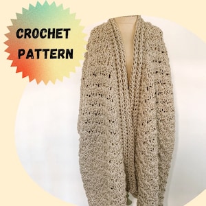 PATTERN/ The Aurora Ruana (English), Beginner Friendly Crochet Project Using Chunky Yarn