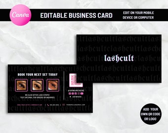 Custom Lash Business Card Template, DIY Business Card Template, Alternative Business Card, Professional Lash Tech Business Card