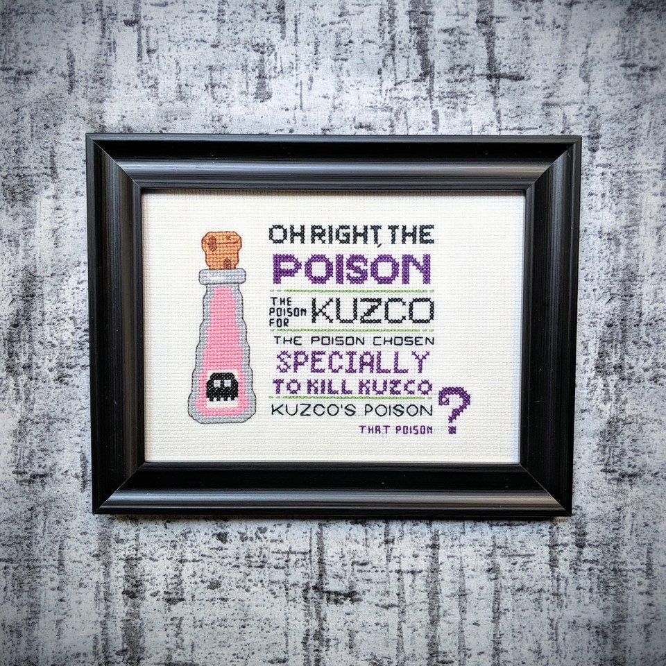 The Poison For Kuzco Quote Cross Stitch Pattern Pair Kuzco's Poison & Pull The Lever | Etsy Denmark