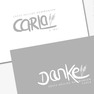 Einladung/Danksagung Kommunion & Konfirmation HANDGESCHRIEBEN II, individualisierbar