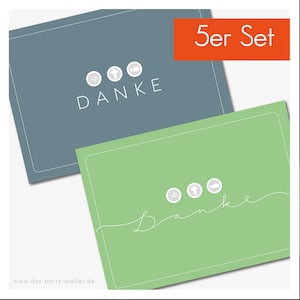 DANKSAGUNG Kommunion/Konfirmation SCHLICHT (5er Kartenset)