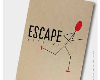Einladung Escape Room (6er Set)