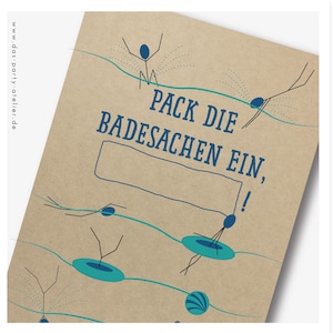 Einladung Kindergeburtstag (6er Pack) BADESPASS