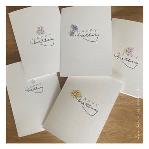 Happy Birthday Grußkartenset modern (5 Stck., versch. Designs)