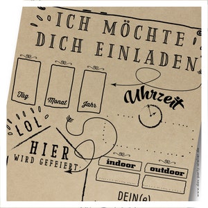 Einladungskarte KRITZEL, 6er Pack (mit Umschlag)