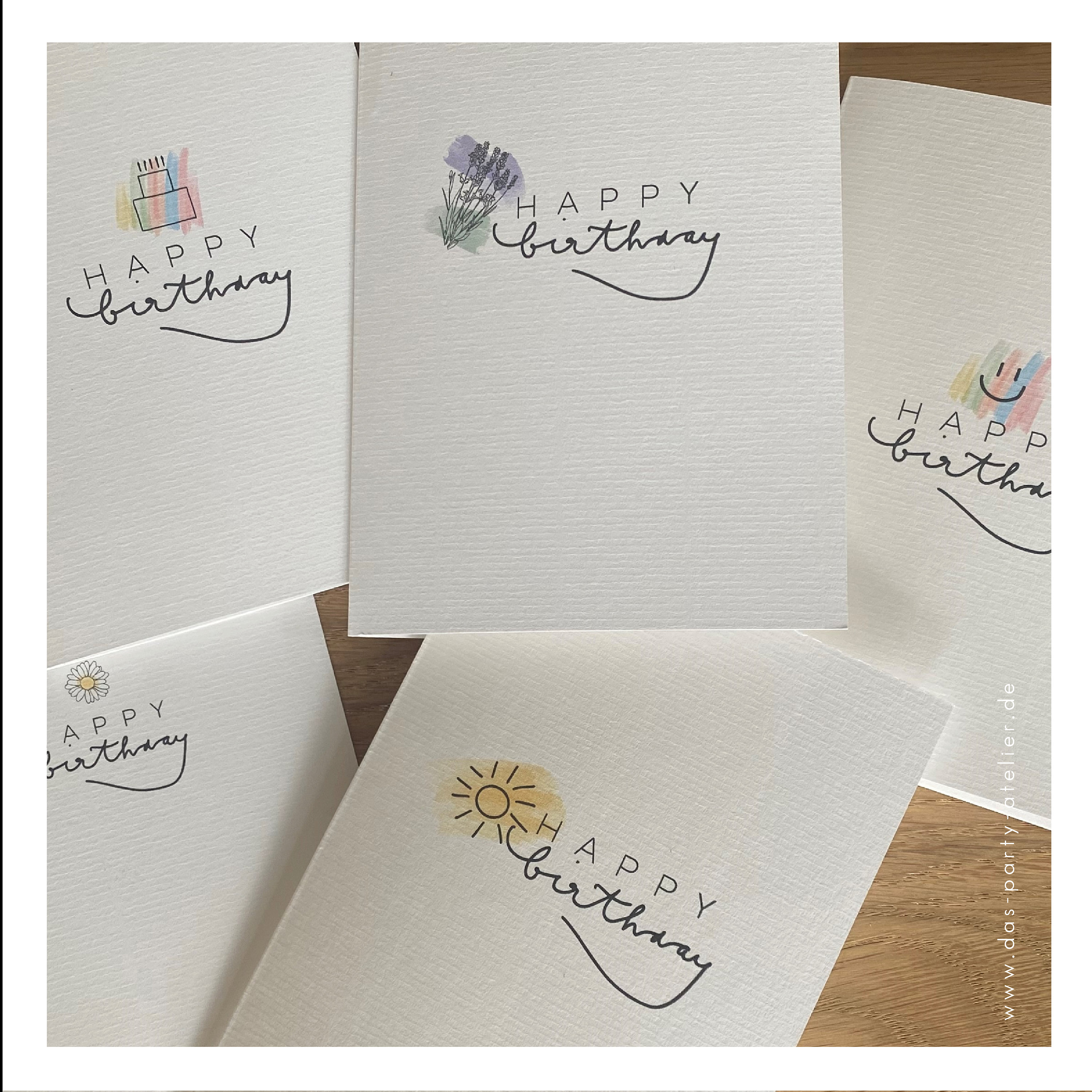 Designer Greetings Happy Birthday Lotteriekarten – 6er-Pack Mit Gelben Umschlägen