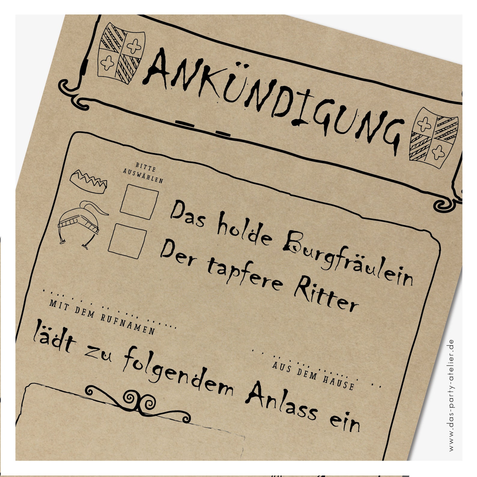 Einladung MITTELALTER 6er Pack Etsy.de