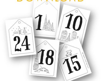 24+6 advent calendar numbers CHRISTMAS EVERYWHERE (PDF)