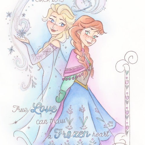 Frozen Anna And Elsa Art Print Princess Home Decor Gift India - Princess Home Decoration Frozen Anna And Elsa Art Print Princess Home Decor Gift India - Princess Home Decoration