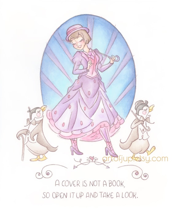 Gift ART PRINT Mary Poppins Quote illustration Home Decor Wall Art Disney
