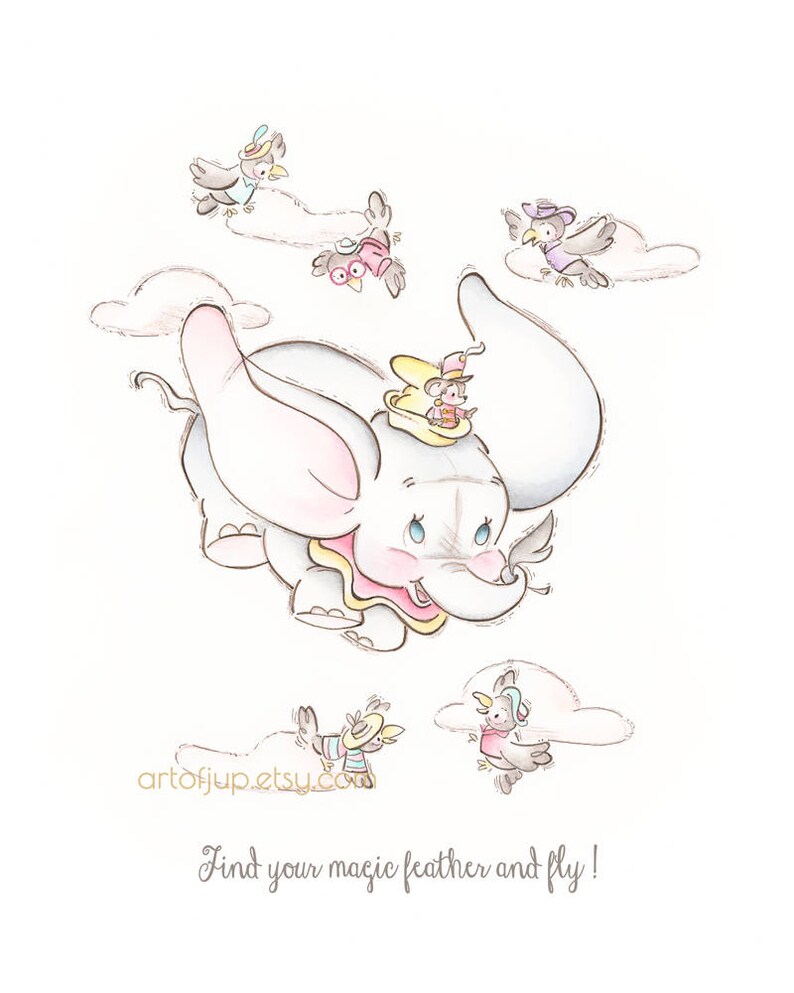 dumbo art print quote wall art poster home decor disney etsy
