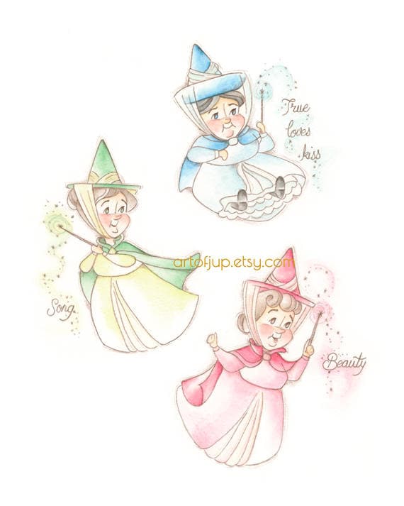 sleeping beauty fairy godmothers coloring pages