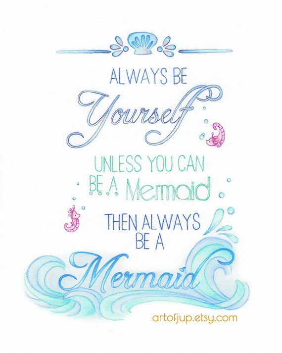 mermaid art quote wall art art print mermaid decor etsy