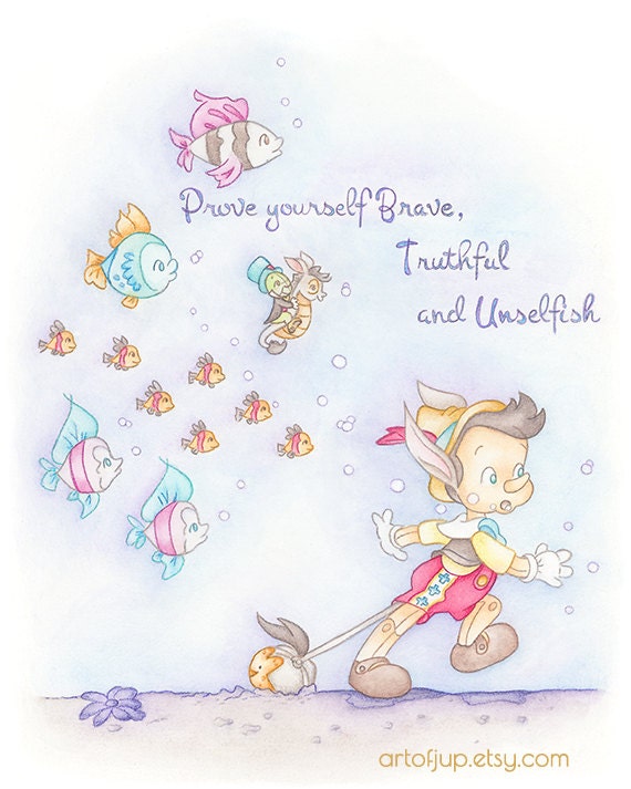 Pinocchio Kunstdruck Wand Dekor Zitat Poster Etsy