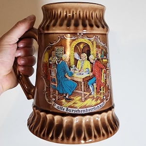Vintage Ceramic Giant Beer Stein pub scene