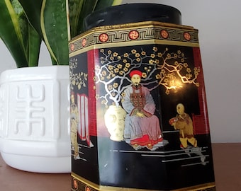 Vintage Asian Theme Tea Tin