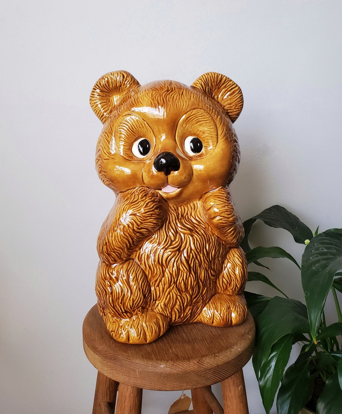 Vintage Teddy Bear Coin Bank // Ceramic Coin Bank // Teddy Etsy