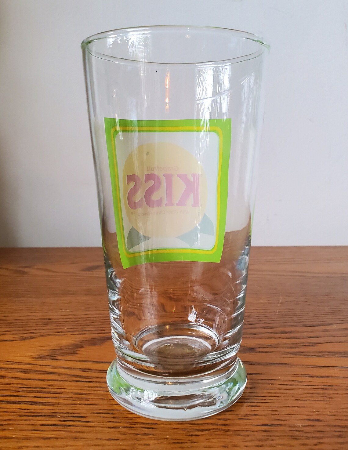 Vintage Kiss Grapefruit Glass // Kiss Soda Glass // Vintage Etsy
