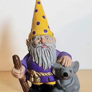 Vintage Gnome with Mouse friend figurine