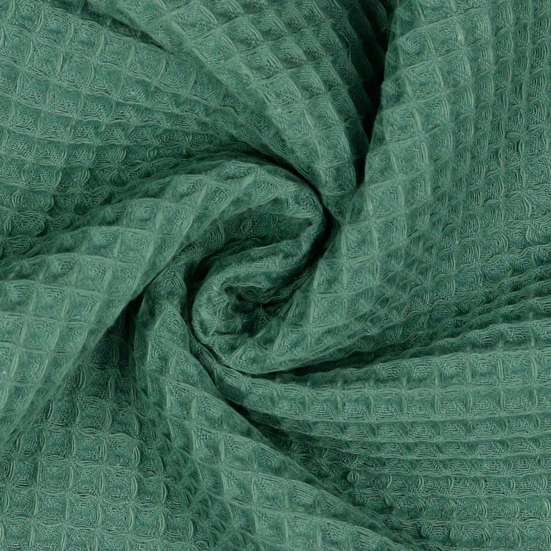 Waffle cotton fabric , 100% coton tissu pièce 155 x 50 cm, l'impression textile, Coton waffle piqué image 9
