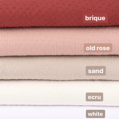 Double Gauze 100 Cotton Fabric Muslin 15 Colors in Stock Etsy