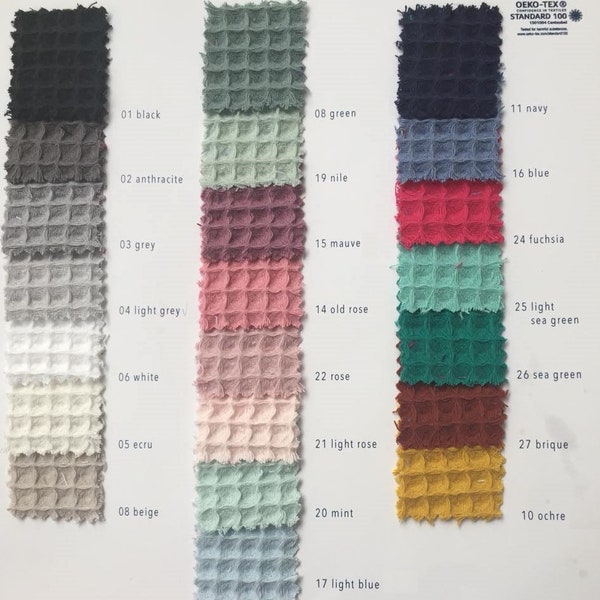 Waffle cotton fabric , 100% coton tissu pièce 155 x 50 cm, l'impression textile, Coton waffle piqué