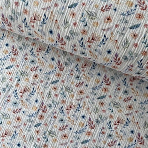 Cotton Double Gauze By Half Yard, Cotton Muslin Crinkle, Floral Printed Lightweight Fabric image 4