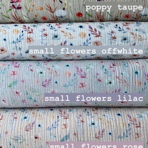 Cotton Double Gauze By Half Yard, Cotton Muslin Crinkle, Floral Printed Lightweight Fabric image 2