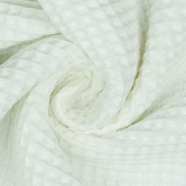 Waffle cotton fabric , 100% coton tissu pièce 155 x 50 cm, l'impression textile, Coton waffle piqué image 5