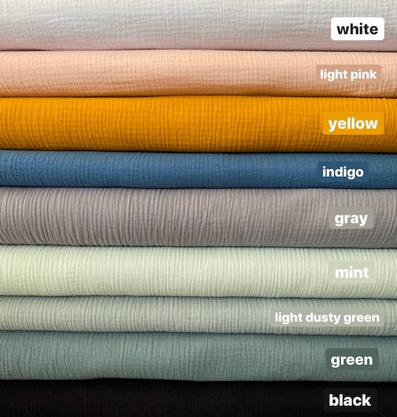Double layered gauze muslin fabric,100% cotton muslin fabric for  babies,Soft plain muslin cotton