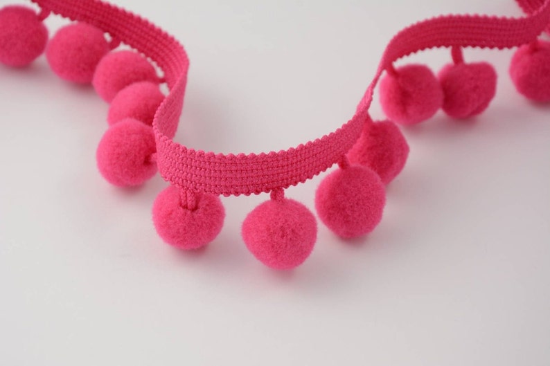 QUARKZMAN Pom Pom Band 10 Yards - Pink Pompon Besatz Für DIY Dekoration